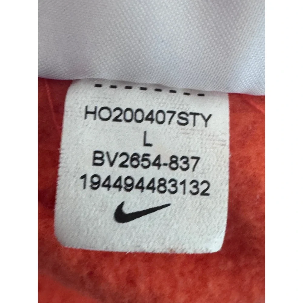 Nike‎ Sportswear Club Fleece Hoodie Men's Large Bright Orange Pullover Pocket